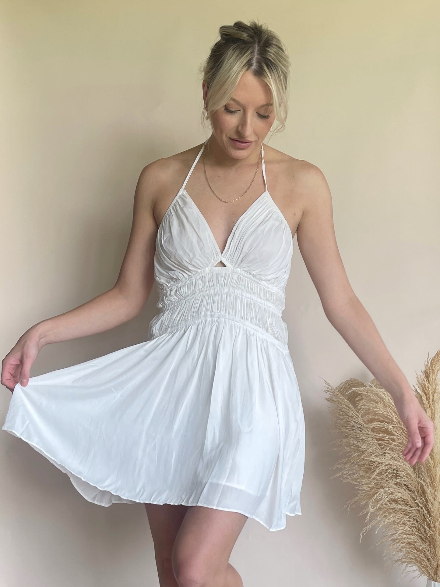 Willow Pleated Halter Dress