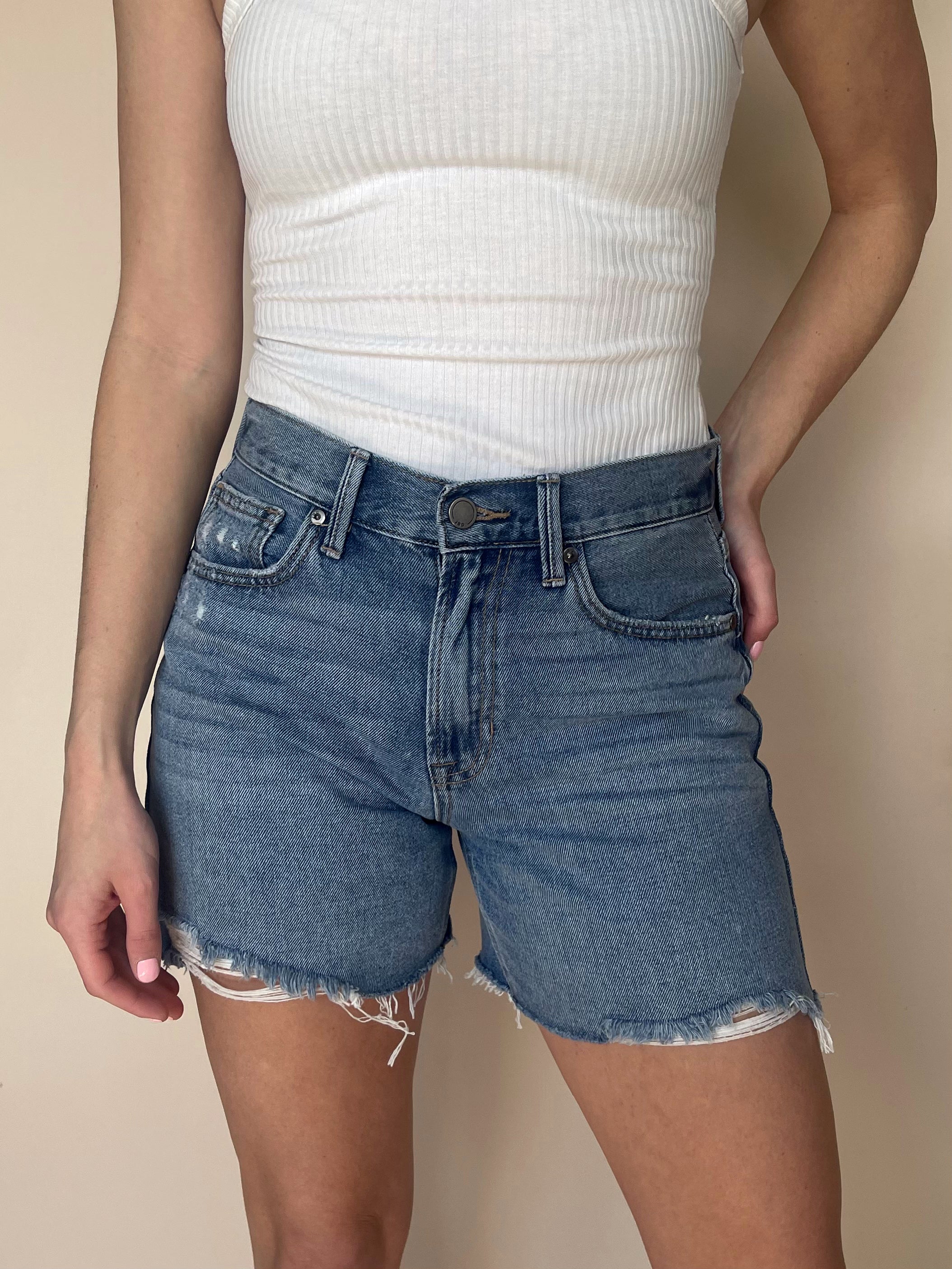 Women High Waist Denim Shorts Hot Pants Button Jeans Trousers Elastic Slim  | eBay